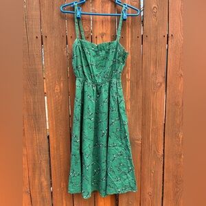 Cooperative Green and Black Bird Dress